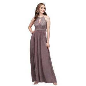 David’s Bridal keyhole sequin & lace bridesmaid/prom dress size medium